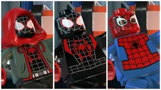 All Spider-Man Into the Spider-Verse Miles Morales suits in LEGO Marvel Superheroes 2 Cutscene