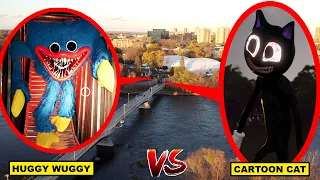 DRONE CATCHES HUGGY WUGGY VS CARTOON CAT FIGHTING! | HUGGY WUGGY CAUGHT VS CARTOON CAT FIGHT CAUGHT!