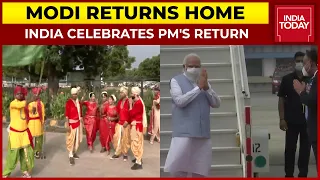 Prime Minister Narendra Modi Returns Home After Landmark U.S. Visit, BJP Workers, Country Celebrate