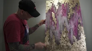 ABSTRACT PAINTING WITH GOLD LEAF / DIY