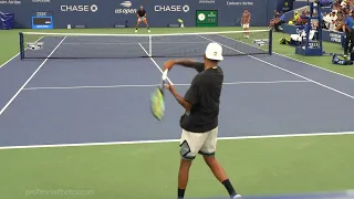 Sock v Kyrgios, 2022 US Open kids day practice, 4K