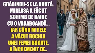 Grăbindu-se către nuntă, mireasa a schimbat hainele cu o vagaboandă... Iar de îndată ce mirele