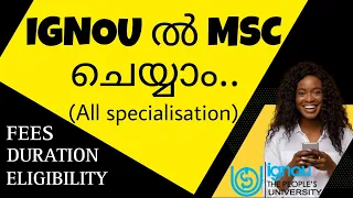 IGNOU MSC ADMISSION || FEES || ELIGIBILITY || DURATION || IGNOU MALAYALAM @IGNOUalerts