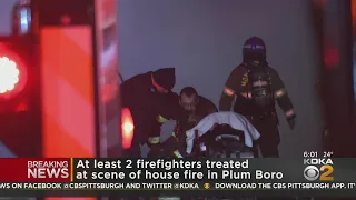 At least 2 firefighters treated at scene of house fire in Plum Borough