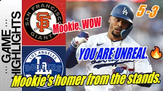 Dodgers vs Giants [Today] Highlights | Mookies Homer From The Stands [Mookie WOW 🔥] | MLB Highlights
