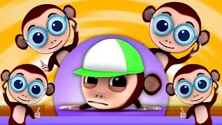 пять маленьких обезьян | русский мультфильмы для детей | Five Little Monkeys | Kids ABC TV Russia