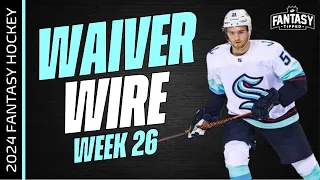 2024 Fantasy Hockey - Week 26.5 Top Waiver Wire Players to Add - NHL Fantasy Hockey Advice