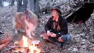 Solo Overnight at my new Debris Shelter