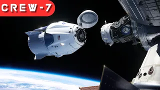 NASA's SpaceX Crew-7 Mission Approach and Docking to ISS