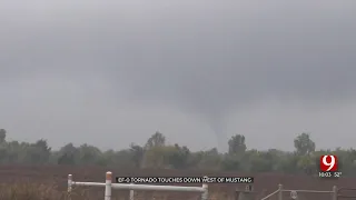 Tornado In Mustang Prompts Warning, Damages Building Across 3-Mile Area