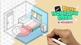 Procreate Tutorial | HOW TO DRAW ISOMETRIC ROOM