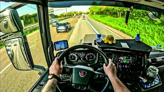 ASMR 🇩🇪 POV Truck Driving Scania R500 | Heading To Odense In Denmark | 4k HD |