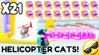 OMG! 🥳🚁 I Got Full Team *Dark Matter Helicopter Cats* BEST Mythicals In Pet Simulator X Update!