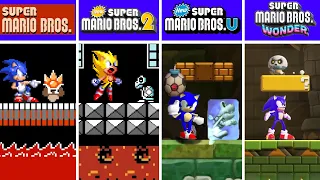 Evolution of Sonic Vs First Castle in Super Mario Games (1985-2024)