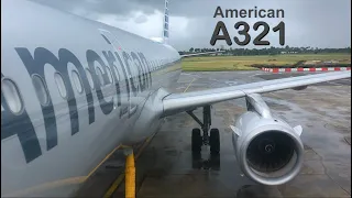 Despegando Aeropuerto Cibao Santiago RD con lluvia A Miami, Florida. American A321