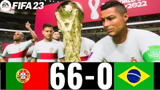 FIFA 23 - PORTUGAL 66-0 BRAZIL  ! FIFA  WORLD CUP FINAL 2022 QATAR ! RONALDO VS NEYMAR!