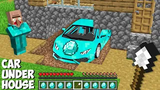 I DUG DIRT and FOUND SECRET DIAMOND CAR UNDER VILLAGER HOUSE in Minecraft ! NEW SUPER CAR !