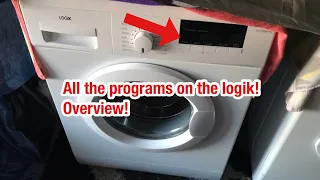 Logik L612WM16 washing machine || programs overview