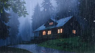 HEAVY RAIN on Roof for Deep Sleep & Insomnia Relief | Night Thunderstorm for Insomnia, Study, ASMR