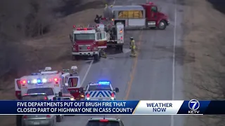 Highway 1 in Cass County reopens after firefighters put out grass fire