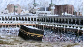 5 minutes ago! Severe Rainstorm and Flood hit Mecca! many people are without electricity!