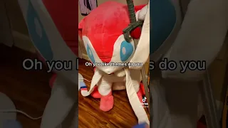 Sylveon is a problem #pokemon #pokemonreview #artist #pink #eevee #plush #tiktok #funny