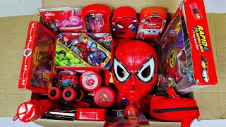 Red Colour Toys Collection🥰Spiderman, Watch, CAR Launcher, Mask, Geometry, Stationary, Mug, Eraser