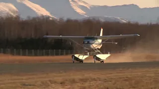 Cessna 172 Amphibian Taking Off From A Runway!