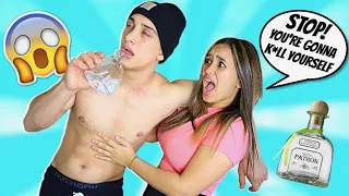 I CHUGGED The ENTIRE BOTTLE To See Her REACTION **She cried**