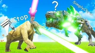 We Built a Stupid Spinning Dinosaur VS Godzilla in Animal Revolt Battle Simulator Multiplayer!