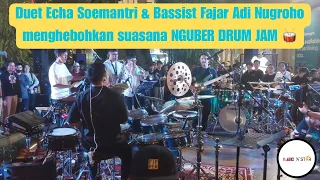 Echa Soemantri & Bassist Fajar Adi Nugroho menghebohkan acara NGUBER DRUMMER