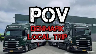 POV Truck Driving Scania R500 2023 Denmark 🇩🇰 Driving In City Viby 🇩🇰