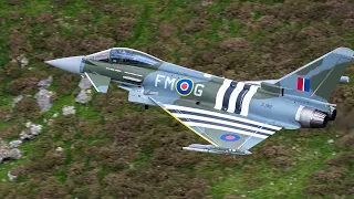 'MOGGY' in the loop. Typhoons, F15s, Hawks, Merlin. Mach loop Photography, 4K UHD