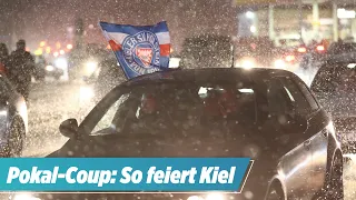 Pyro! Autokorso! Euphorie! So wild feiert Kiel die Pokal-Sensation