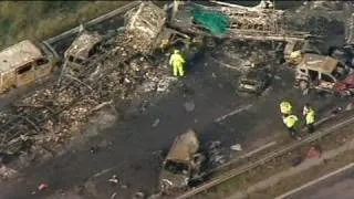 Fiery motorway pile-up kills at least seven in UK