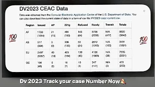 Dv2023// - How to TRACK your CASE NUMBER // how many case are ahead of you.