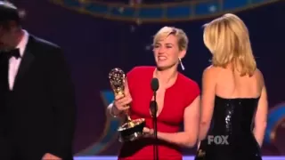 Kate Winslet wins an Emmy for Mildred Pierce at the 2011 Primetime Emmy Awards!