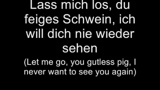 Oomph! - Ich will dich nie mehr sehen (Lyrics w/ English Translation)