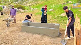 "Building a Sheep Water Trough: Milad and Qadir Take Charge | Family Project"