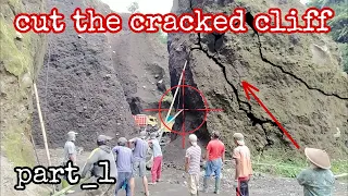 unique way to collapse sand cliff‼️dangerous work of mining sand