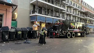 Garbage Trucks Cleaning Up Mardi Gras