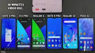 Redmi Note 9 Pro vs Realme 6 Pro6 vs Note 8 Pro vs Realme X2 vs Poco X2 Battery Drain Test