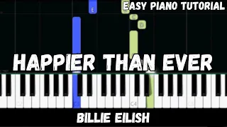 Billie Eilish - Happier Than Ever (Easy Piano Tutorial)