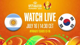 Full Basketball Game | Argentina v Korea | FIBA U17 Women's Basketball World Cup 2022