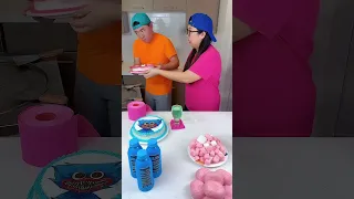 Ice cream challenge!🍨 Blue foods vs Pink foods  #funny #shorts