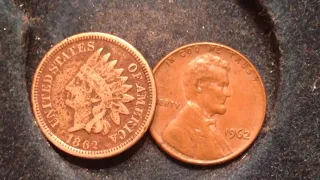 Big D 1862 and 1962 US One Cent Coins - United States Penny