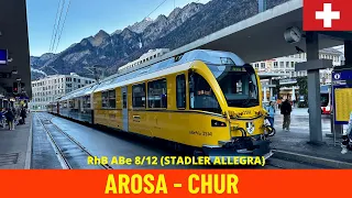 Cab Ride Arosa-Chur (Arosabahn, Rhaetian Railway - Switzerland) train driver's  view in 4K