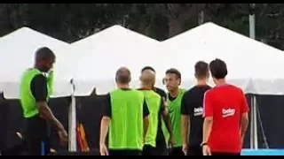 Pelea entre Neymar y Semedo en entrenamiento del Barcelona 2017