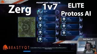 StarCraft 2: Zerg 1 vs 7 Protoss ELITE AI !!!