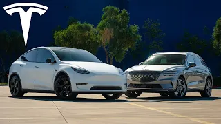 Tesla Model Y vs Genesis GV70 Comparison